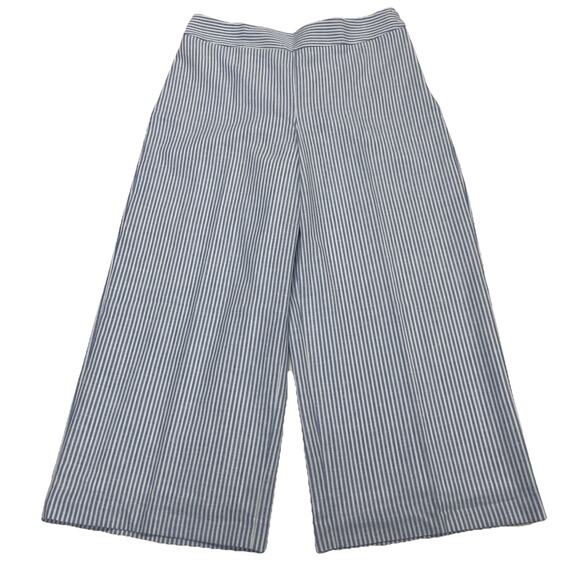 Talbots Striped Wide Leg Pants in Blue and White - Picture 1 of 11